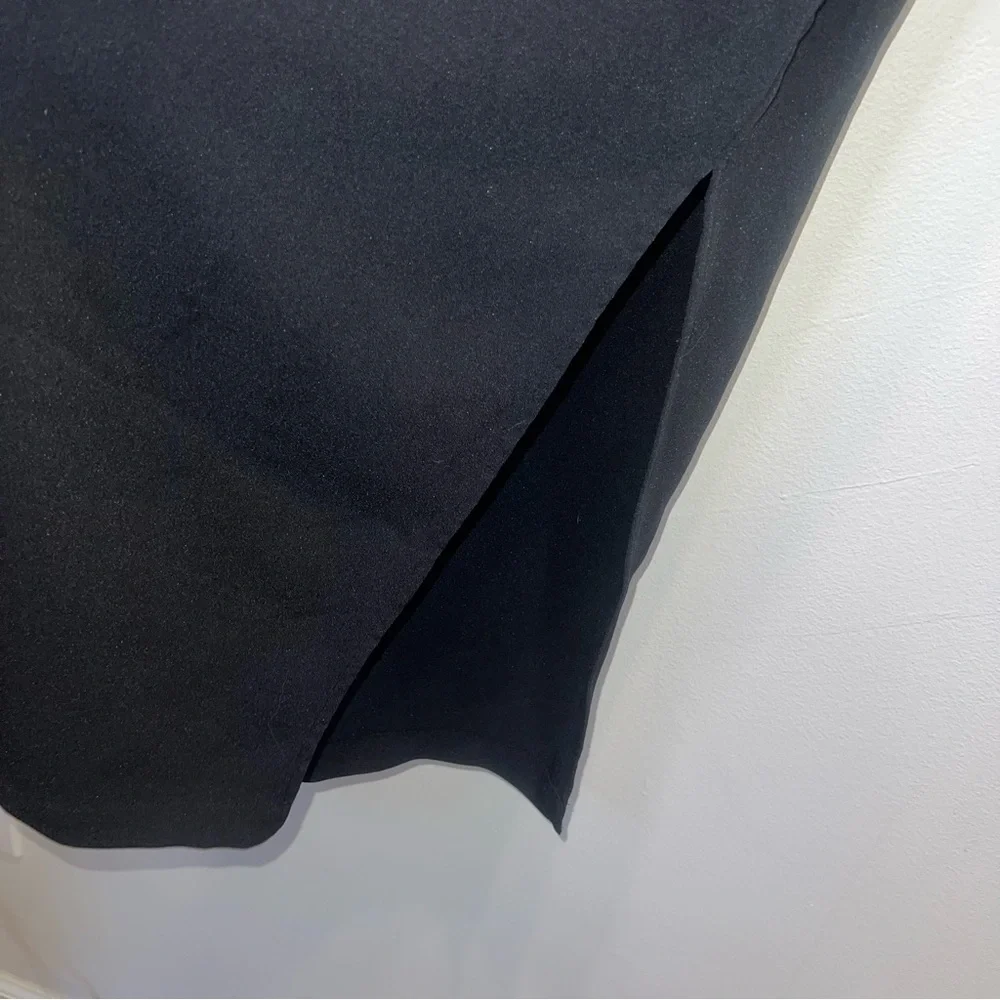 NEW Abercrombie & Fitch Black Strappy Side Slit Maxi Dress Black Sz S Tall $79